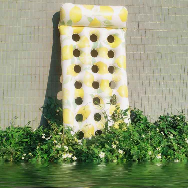 Inflatable Lemon Float Row Hole Water Bed Lounge Chair, 172 x 80cm Lemon