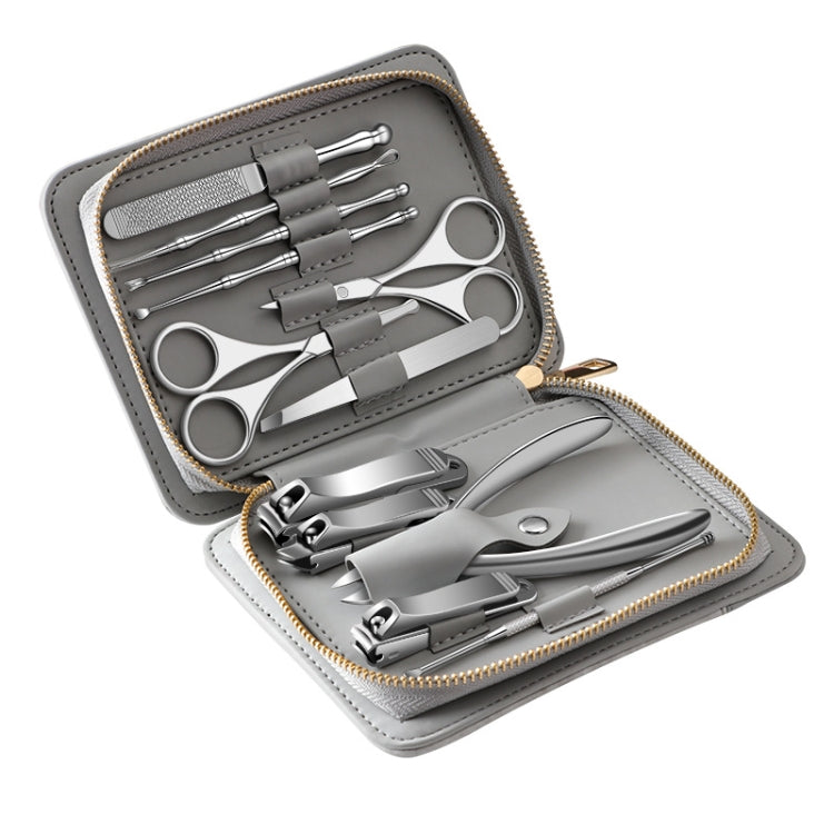 12 in 1 Stainless Steel Nail Trimming and Polishing Tool Set, Bamboo Section