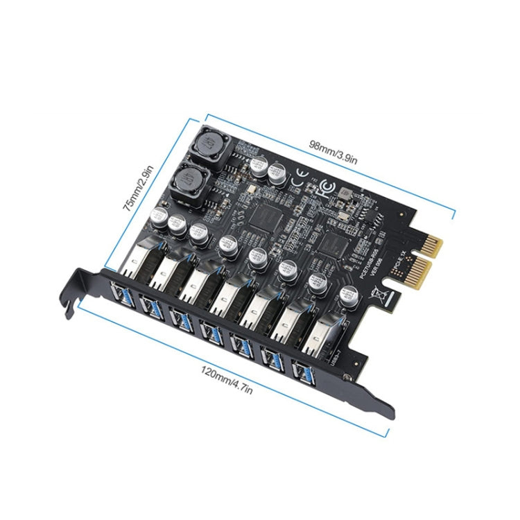 PCE7USB-R05 PCI-E To USB 3.2 GEN1 7-Port 19PIN Expansion Card Super Speed 5Gbps