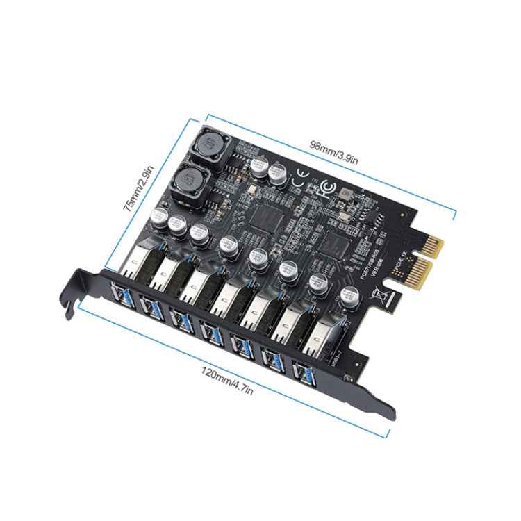 PCE7USB-R05 PCI-E To USB 3.2 GEN1 7-Port 19PIN Expansion Card Super Speed 5Gbps