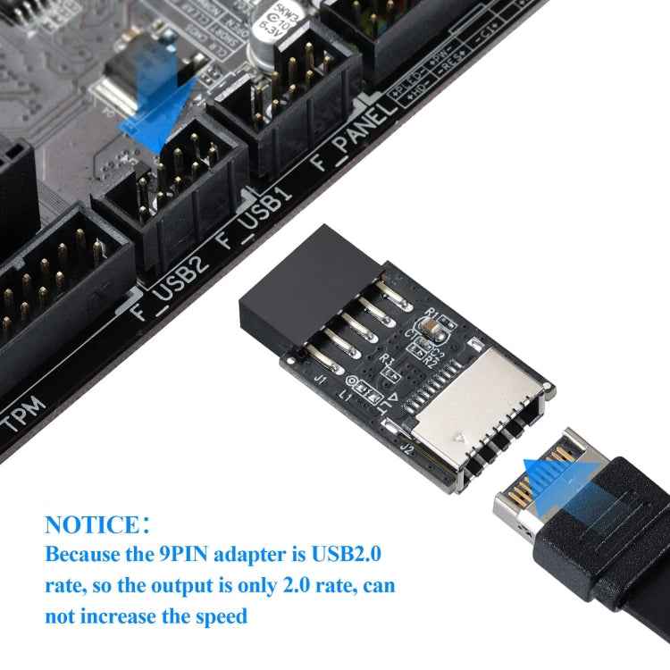 USB 2.0 Front Panel Header USB 9pin To USB 2.0 Type-E Internal Adapter