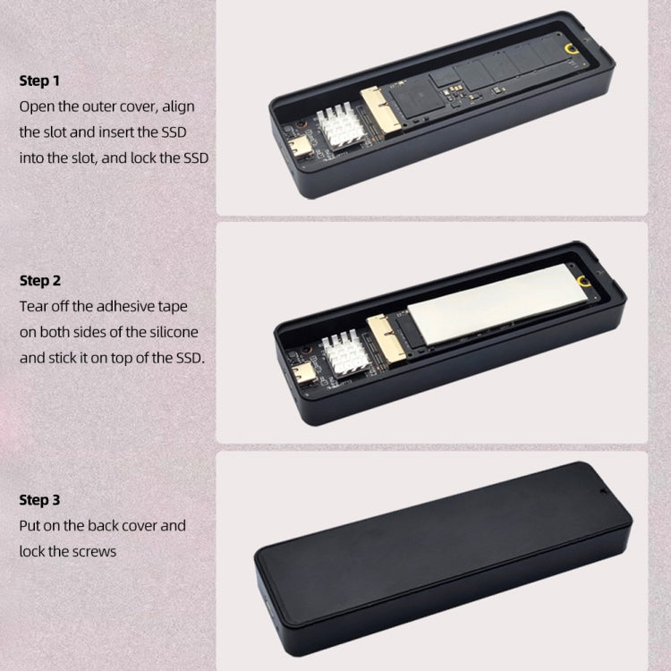 USB3.2 To MAC SSD Enclosure Adapter For Macbook Air Pro 2013-2017 Hard Disk, 20Gbps C-C Cable Kit, 10Gbps A-C Cable Kit