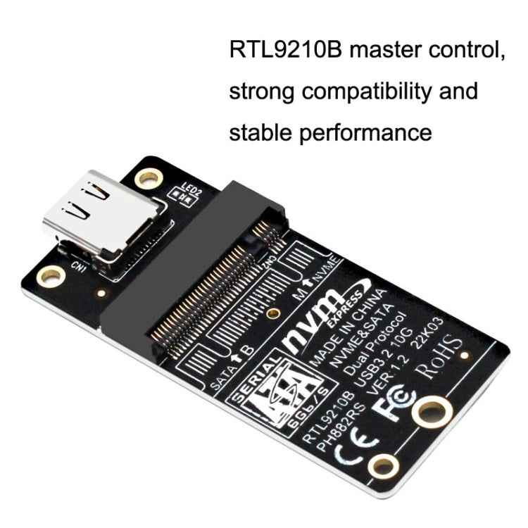 M.2 NVME Hard Disk Box Transfer Card RTL9210B Chip Type-C / USB-C USB3.1 Gen2 10Gbps