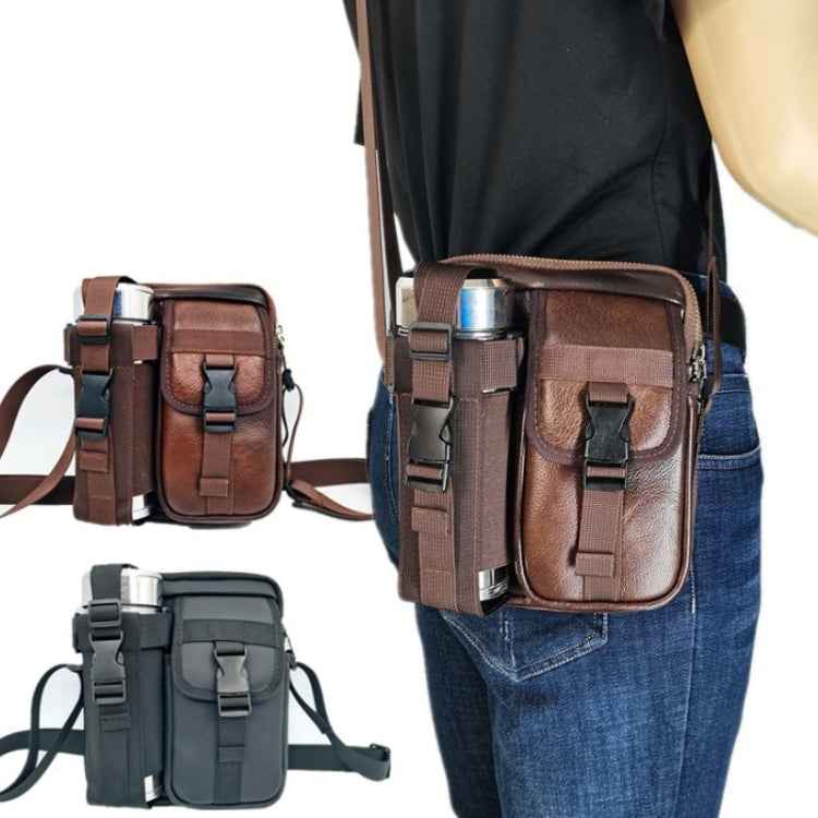 8 Inch Leather Shoulder Mobile Phone Messenger Bag Casual Water Bottle Bag