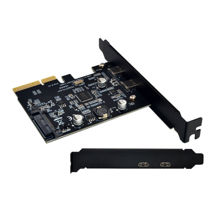 PCI-E 4X To USB3.1 Dual USB-C/Type-C Port 10Gbps Expansion Card With ASMedia ASM3142 Chip