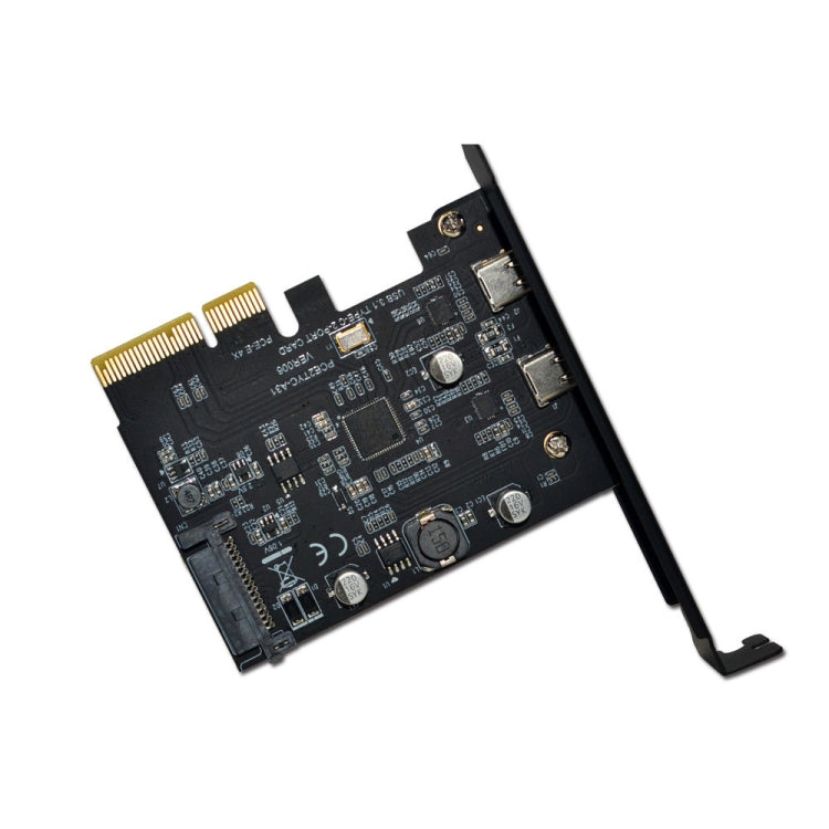 PCI-E 4X To USB3.1 Dual USB-C/Type-C Port 10Gbps Expansion Card With ASMedia ASM3142 Chip