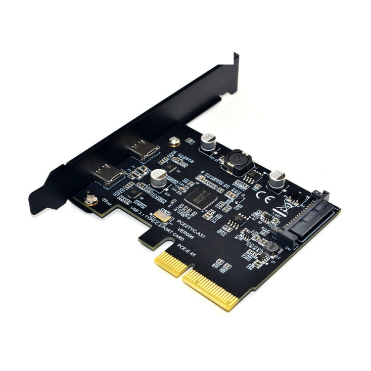 PCI-E 4X To USB3.1 Dual USB-C/Type-C Port 10Gbps Expansion Card With ASMedia ASM3142 Chip