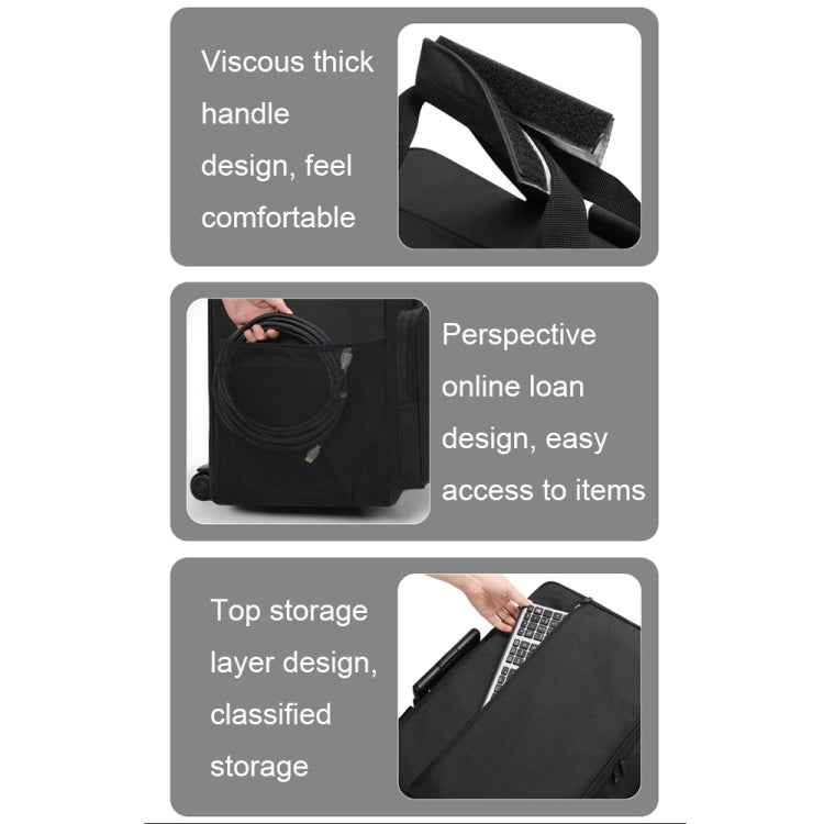 BUBM Computer Host Detachable Trolley Shockproof Waterproof Storage Bag With Wheels