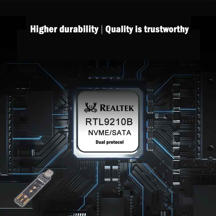 USB3.1 10Gbps GEN2 To NVME SATA Dual Protocol M.2 SSD Riser Card, USB3.1 To NVME SATA