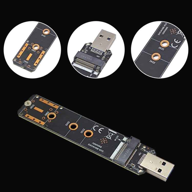 USB3.1 10Gbps GEN2 To NVME SATA Dual Protocol M.2 SSD Riser Card, USB3.1 To NVME SATA