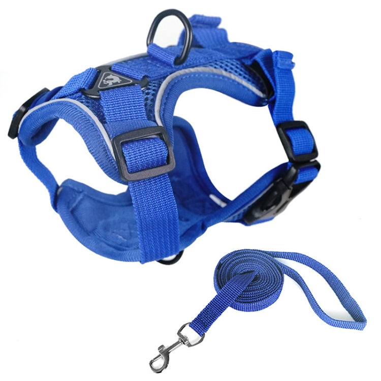 Pet Vest Harness + Traction Rope Set Reflective Breathable Dog Cat Harness