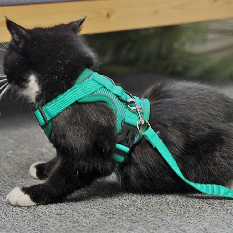 Pet Vest Harness + Traction Rope Set Reflective Breathable Dog Cat Harness