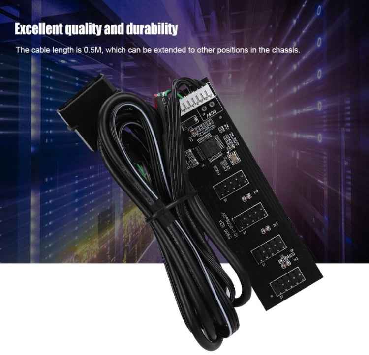 USB 2.0 9pin To 4 9pin Hub Internal Motherboard Header With 4pin Powered, 9pin To 4 9pin