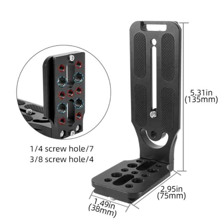 BEXIN L130-50C Camera Quick Release Plate L-shaped Vertical Board