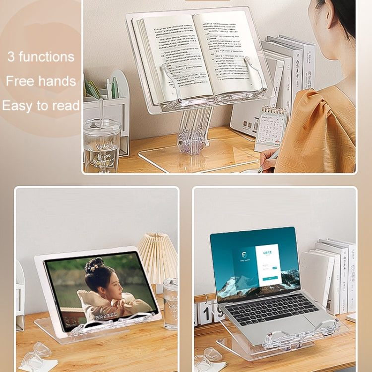 Student Desktop Reading Rack Transparent Acrylic Tablet Stand