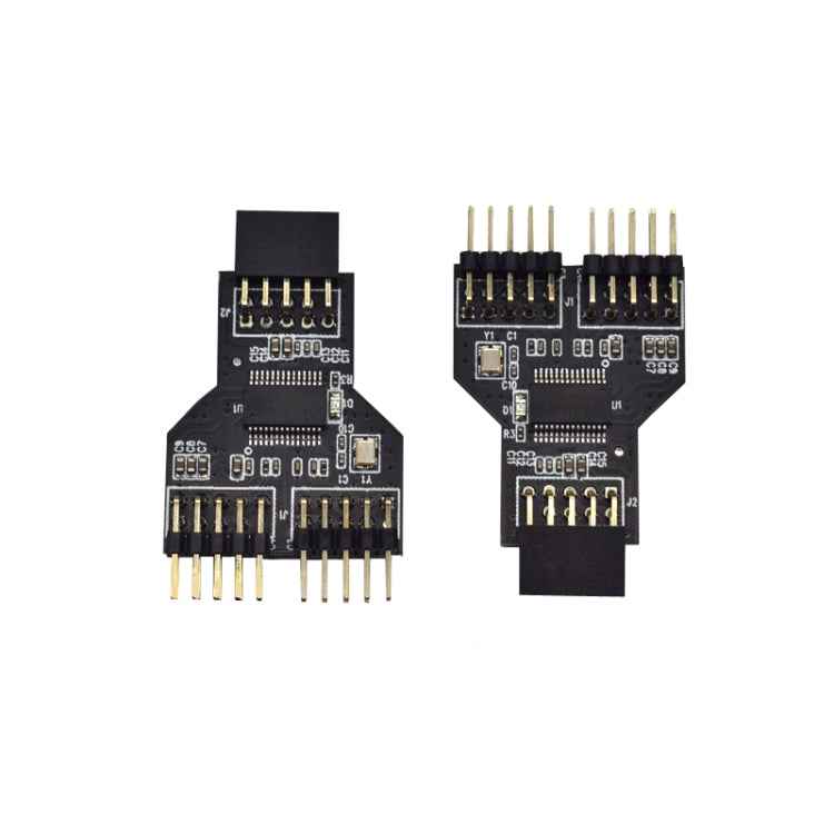 9 Pin USB Header Female 1 To 2 Male Board 9-Pin USB 2.0 HUB Connector Adapter, 9pin To Dual 9pin Direct Plug
