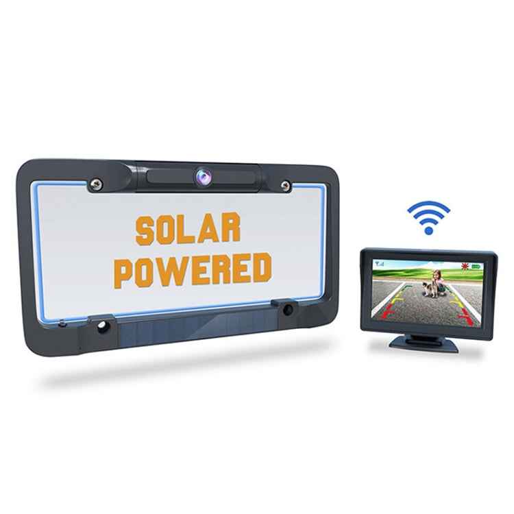 Solar License Plate Frame Wireless Transmission Reversing Camera Display, BC02