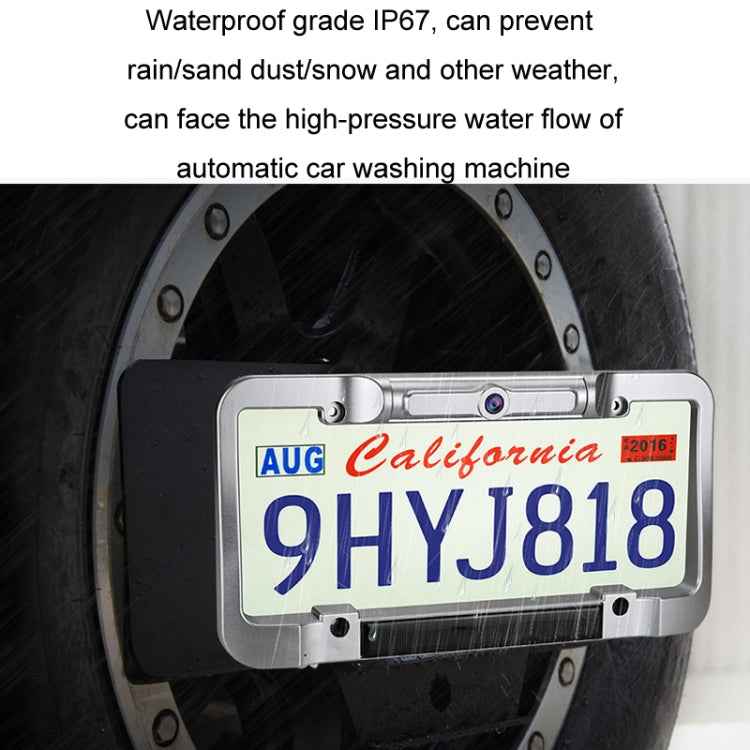 Solar License Plate Frame Wireless Transmission Reversing Camera Display, BC02