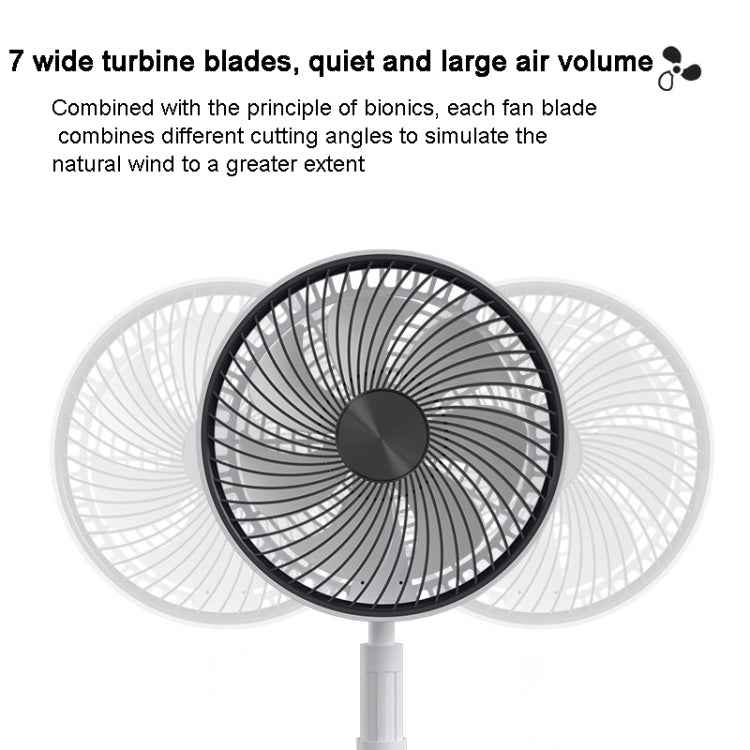 8-inch Portable Folding Telescopic Fan Can Shake Head with Timing & Remote Control, White 6000 mAh