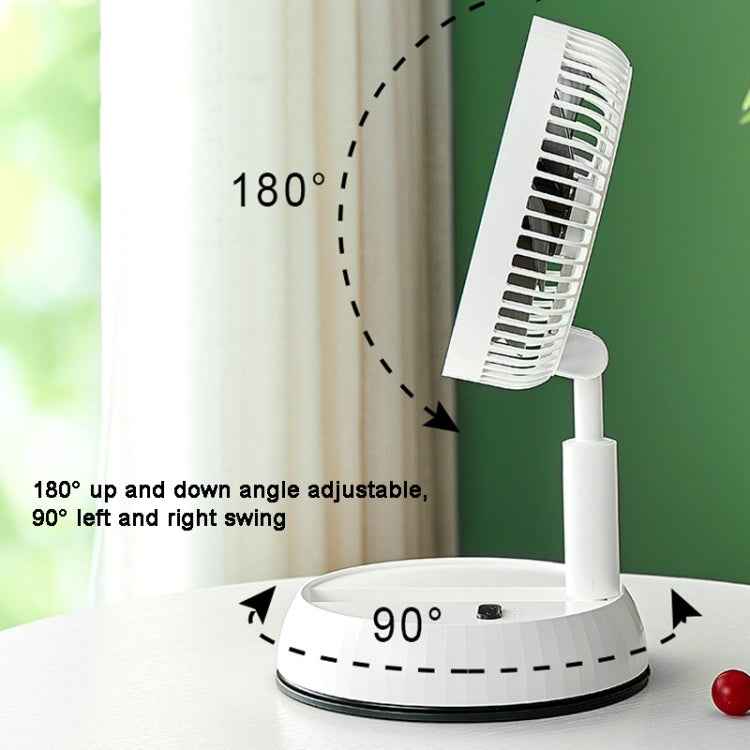 8-inch Portable Folding Telescopic Fan Can Shake Head with Timing & Remote Control, White 6000 mAh