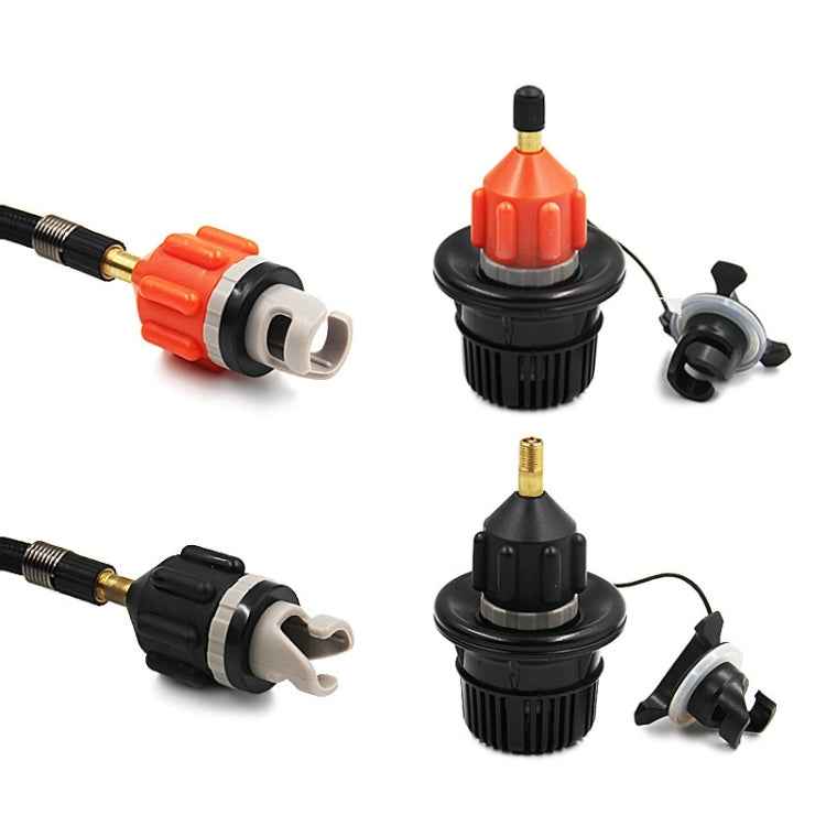 Surfing Paddle Board Adapter Inflatable Air Valve Conversion Air Nozzle, Black, Orange