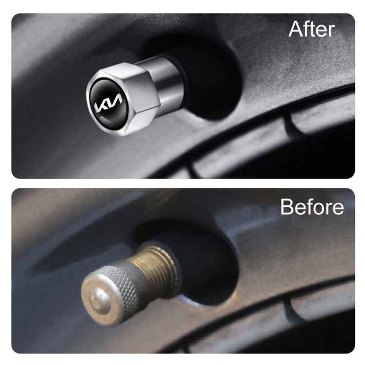 3sets For KIA KN Car Tire Valve Core Decorative Metal Cap