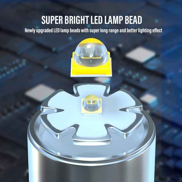 XHP50 Lamp Bead Super Bright LED Flashlight Telescopic Zoom Waterproof Torch With Lampshade