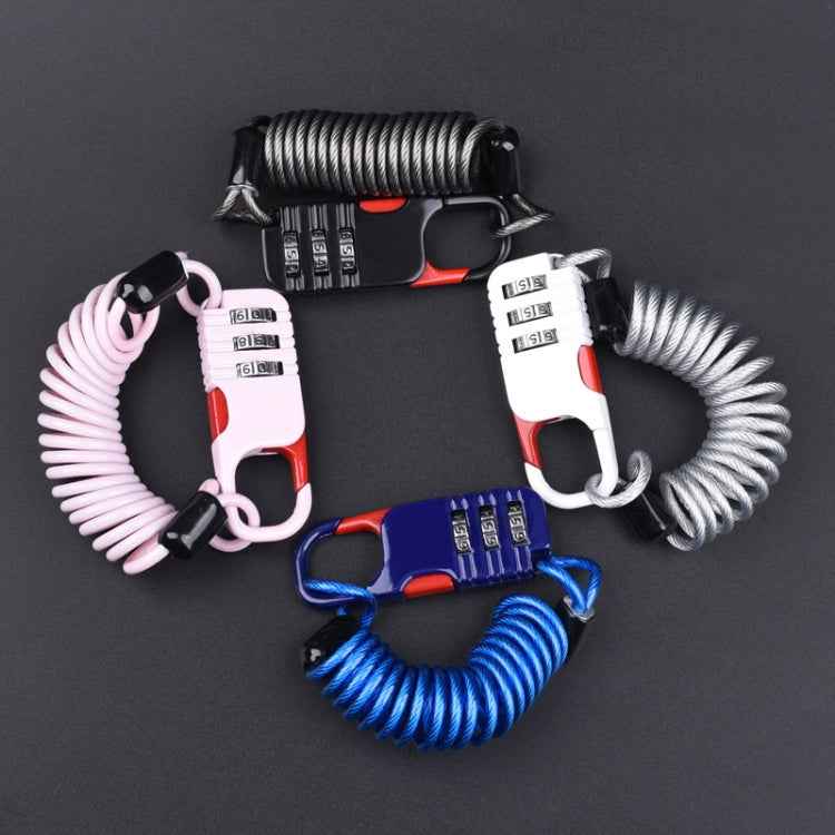 Helmet Anti Theft Password Lock Motorcycle Car Basket Soft Lock, Blue, White, Black, Pink