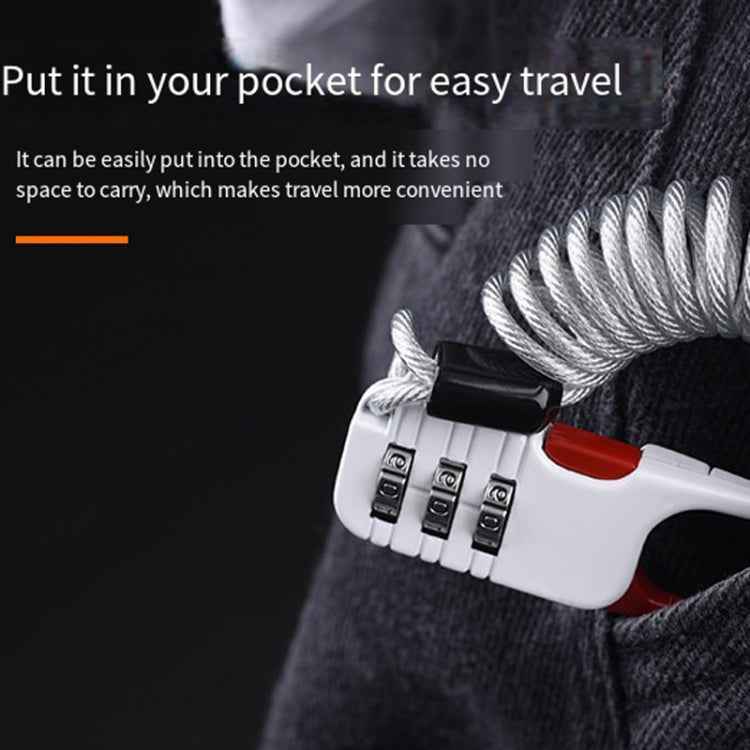 Helmet Anti Theft Password Lock Motorcycle Car Basket Soft Lock, Blue, White, Black, Pink