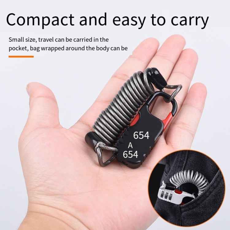 Helmet Anti Theft Password Lock Motorcycle Car Basket Soft Lock, Blue, White, Black, Pink