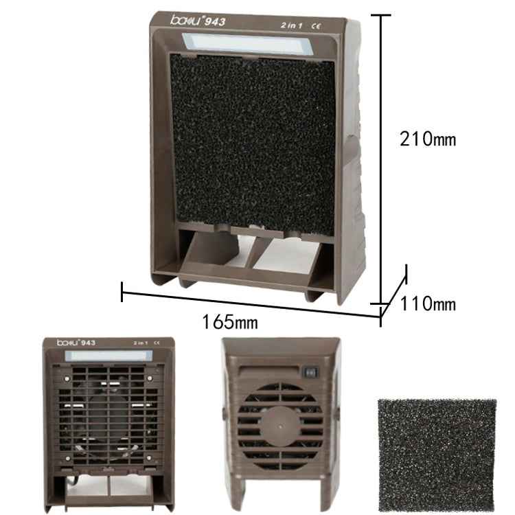 Baku BA-943 Soldering Fume Purifier with LED Light 30W Soldering Iron Welding Fume Exhauster, US Plug 110V, EU Plug 220V