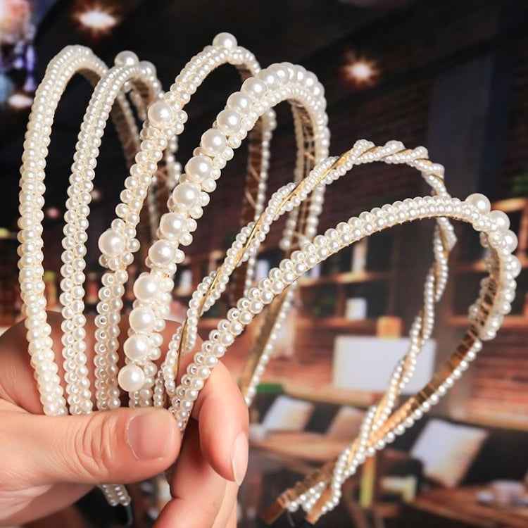 Sweet Pearl Headband Retro Versatile Hair Accessories, 1A, 2B, 3C, 4, 5, 6, 7, 8, 9, 10, 11, 12, 13, 14, 15, 16, 17, 18, 19, 20