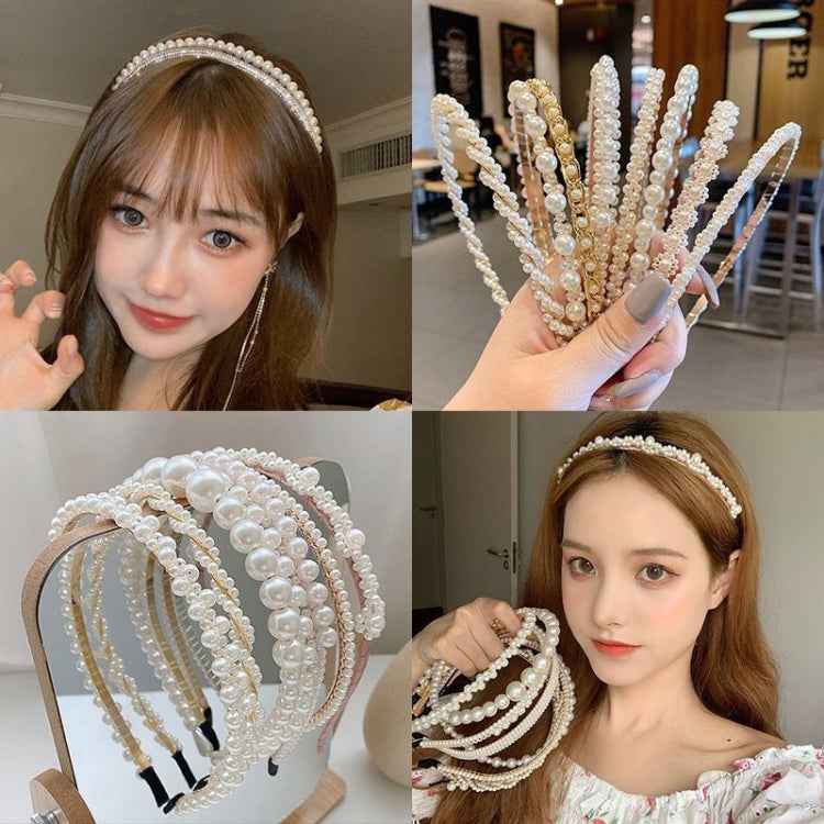 Sweet Pearl Headband Retro Versatile Hair Accessories, 1A, 2B, 3C, 4, 5, 6, 7, 8, 9, 10, 11, 12, 13, 14, 15, 16, 17, 18, 19, 20