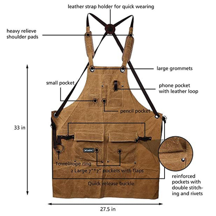 Heavy Canvas Carpentry Electrician Garden Workwear Apron