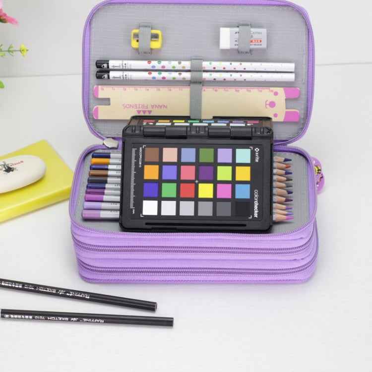 52 Holes 3 Layers Oxford School Pencil Case Large Pen Bag Box