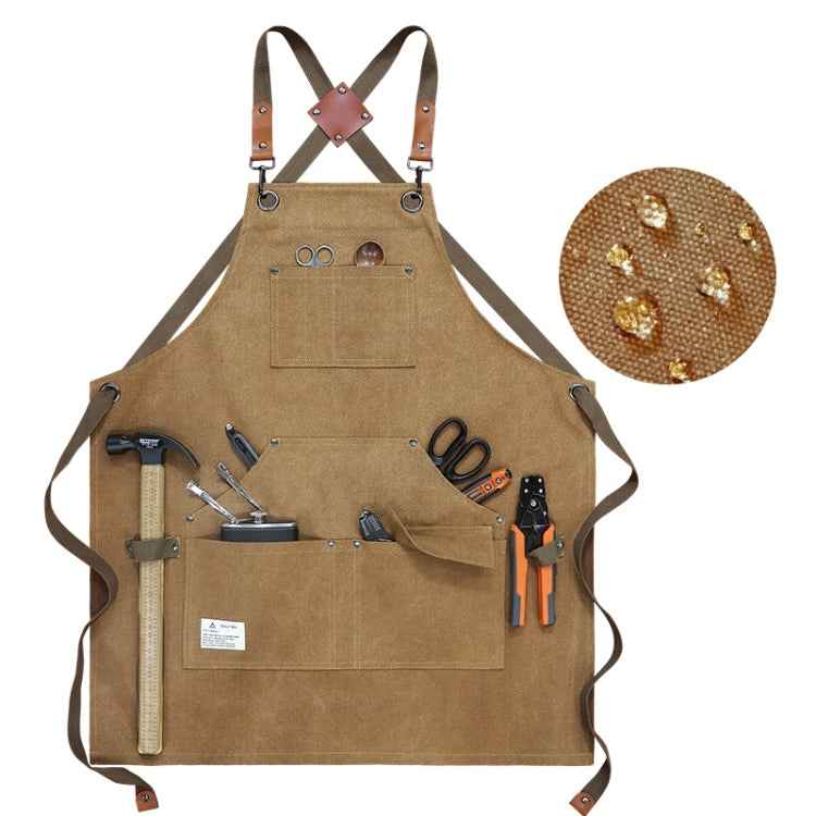 Carpentry Electrician Garden Heavy Canvas Workwear Apron, Black Gray, Black, Army Green, Khaki, Blue, Camel, Belt Black Gray, Belt Black, Belt Army Green, Belt Khaki, Belt Blue, Belt Camel