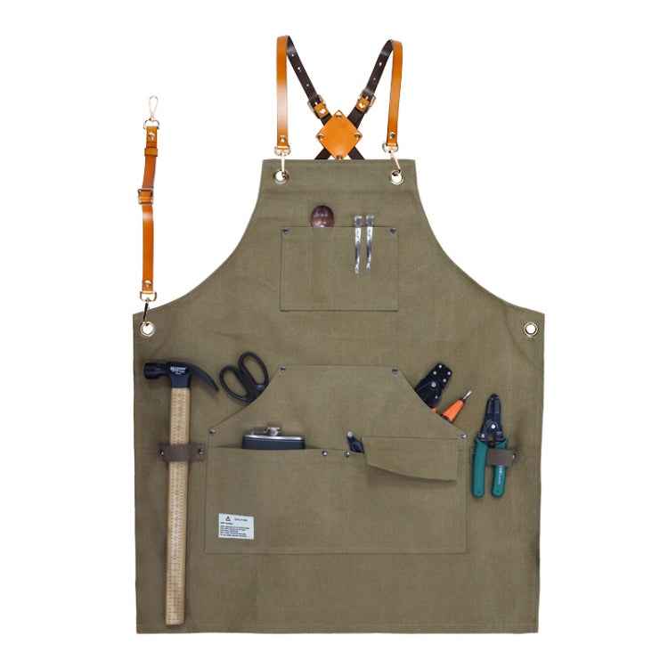 Carpentry Electrician Garden Heavy Canvas Workwear Apron, Black Gray, Black, Army Green, Khaki, Blue, Camel, Belt Black Gray, Belt Black, Belt Army Green, Belt Khaki, Belt Blue, Belt Camel