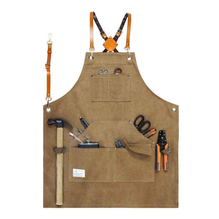 Carpentry Electrician Garden Heavy Canvas Workwear Apron, Black Gray, Black, Army Green, Khaki, Blue, Camel, Belt Black Gray, Belt Black, Belt Army Green, Belt Khaki, Belt Blue, Belt Camel