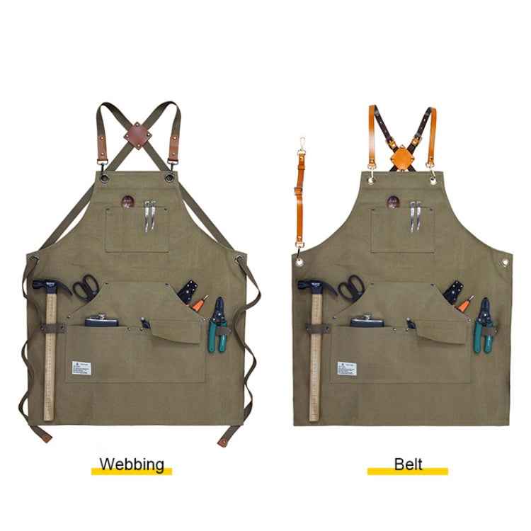 Carpentry Electrician Garden Heavy Canvas Workwear Apron, Black Gray, Black, Army Green, Khaki, Blue, Camel, Belt Black Gray, Belt Black, Belt Army Green, Belt Khaki, Belt Blue, Belt Camel