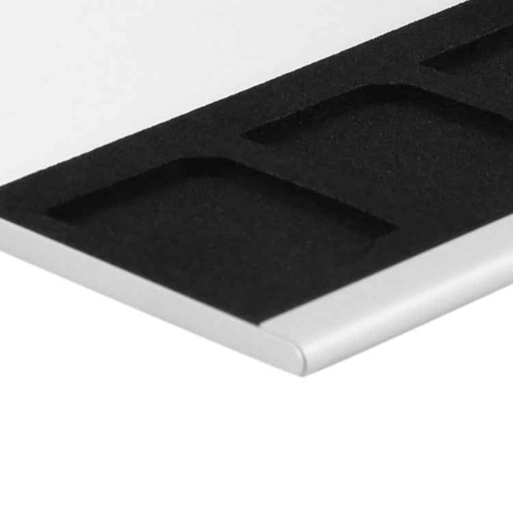 3SD Aluminum Alloy Memory Card Case Card Box Holders, Silver, Black