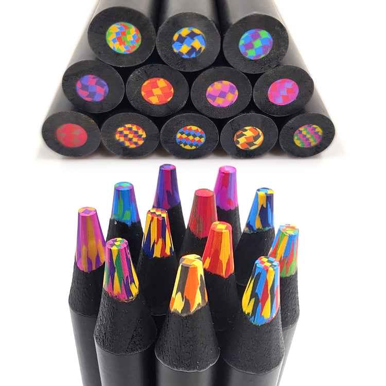 12pcs /Set Rainbow Pencils Wooden Colored Pencil For Kids Adults Art Drawing