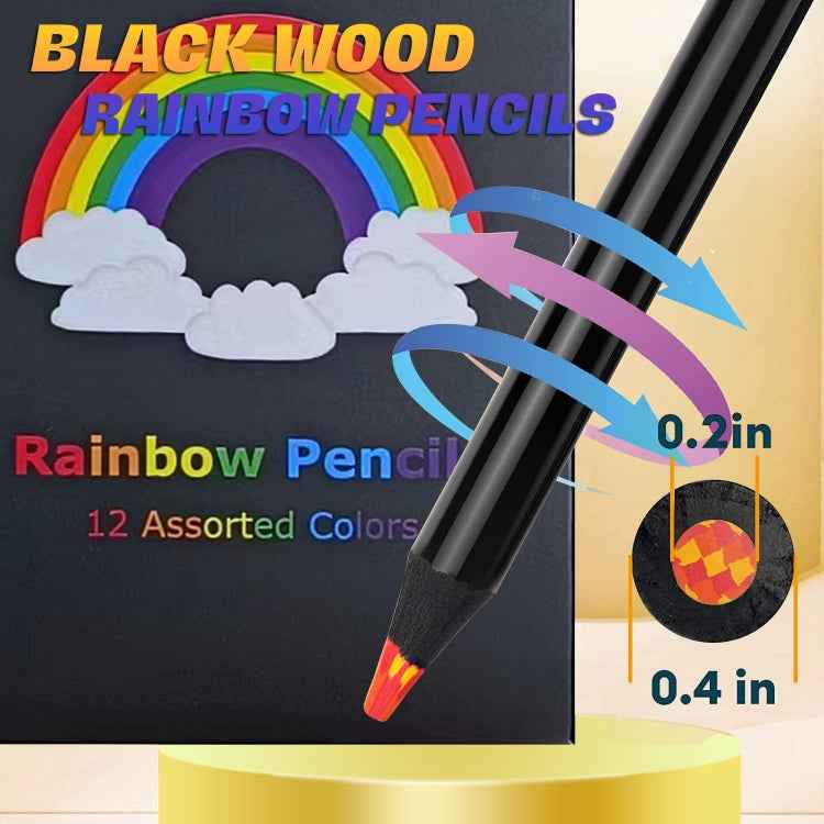 12pcs /Set Rainbow Pencils Wooden Colored Pencil For Kids Adults Art Drawing