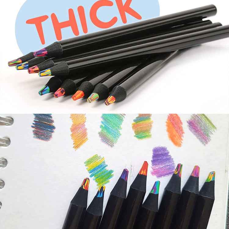 8 In 1 Rainbow Pencils Set Wooden Colored Pencil for Kids Adults Art Drawing, 8 In 1