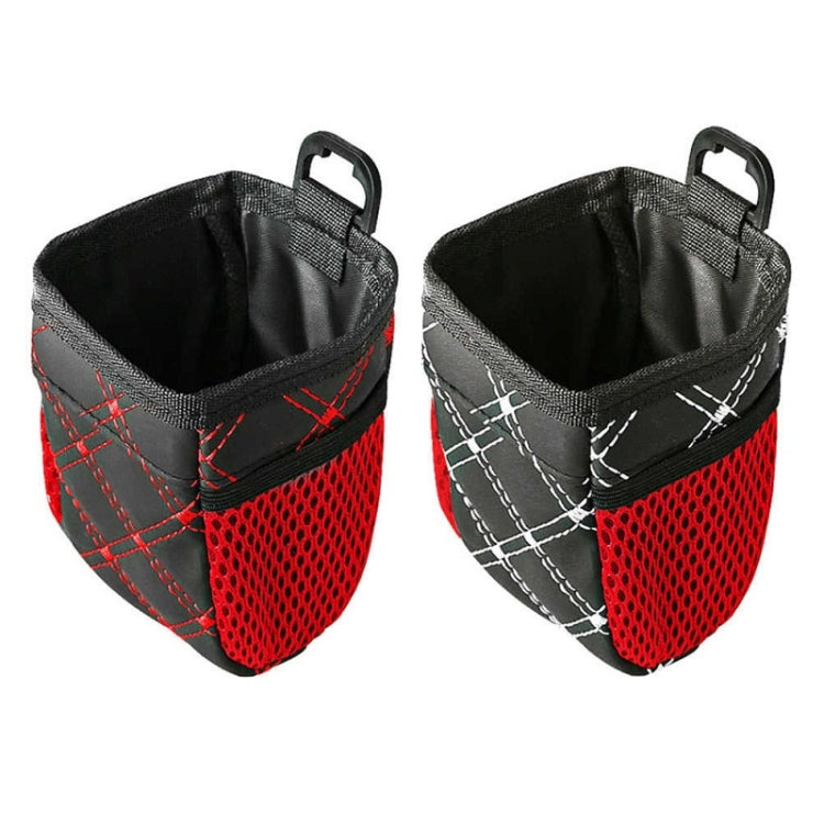 2pcs Car Air Outlet Sundries Storage Bag With Net Pocket