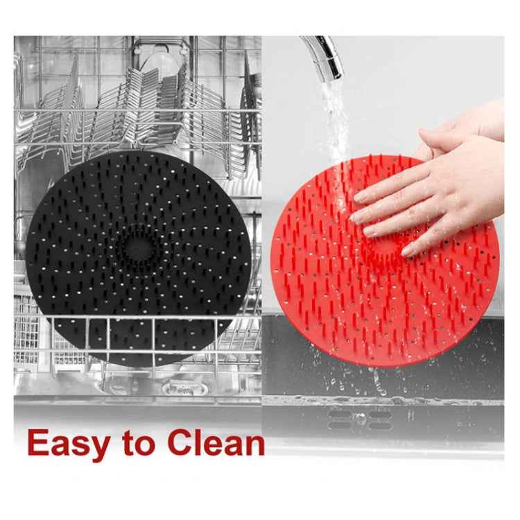 Air Fryer Reusable Silicone Liner Mat Non-Stick Steamer Pad Kitchen Accessories, Round 20cm Black, Round 20cm Red, Square Black 20.2cm, Square Red 20.2cm, Square Red 23cm, Square Black 23cm