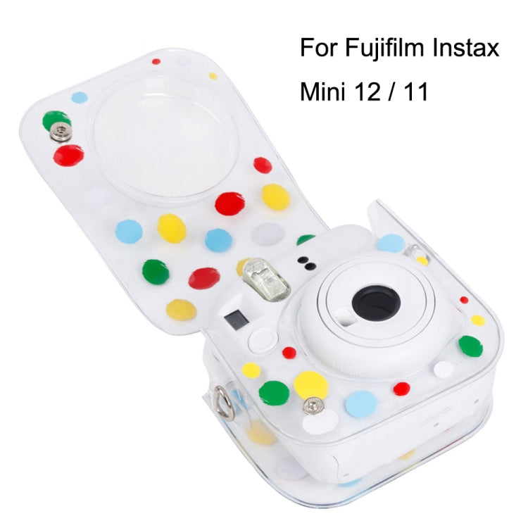 For Fujifilm Instax Mini 12 / 11 Transparent Digital Camera Case, Color Wave Dot