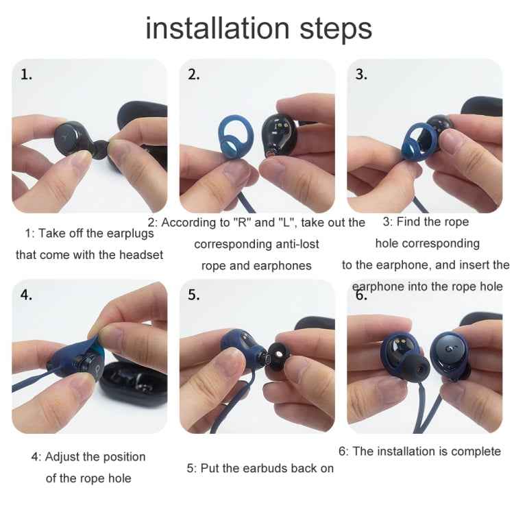 For Anker Soundcore Space A40 2pcs Headphones Silicone Anti-Lost Cord