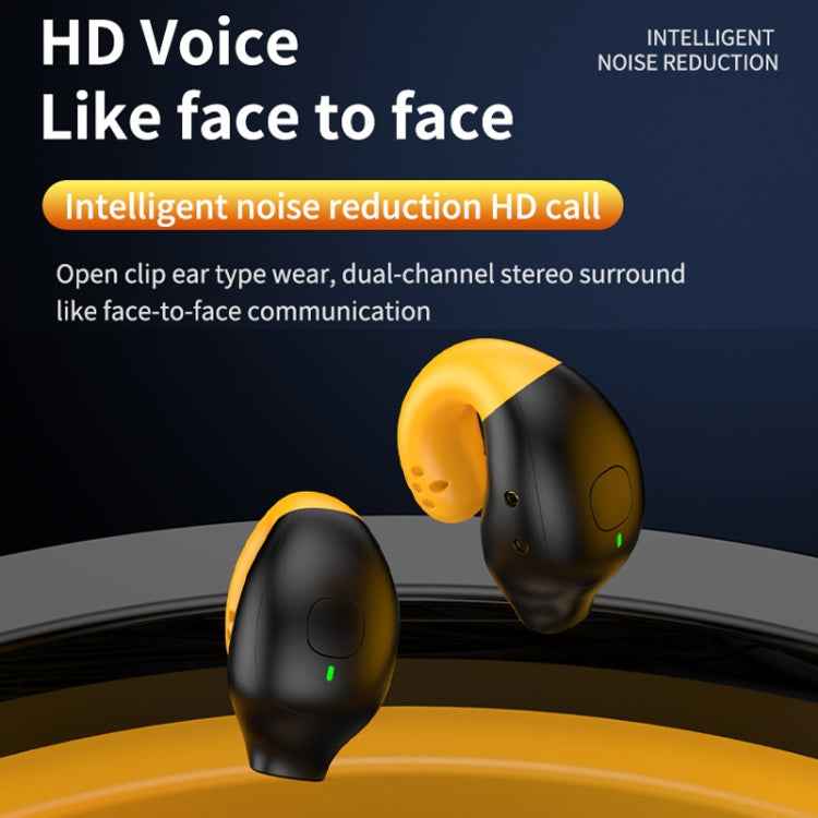 LED Digital Display Wireless Ear Clip Noise Reduction Bluetooth Headset