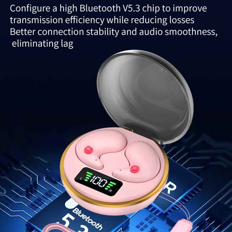 Digital Display Invisible Mini Leisure Stereo Binaural Bluetooth Earphones With Charging Compartment