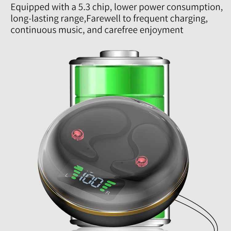 Digital Display Invisible Mini Leisure Stereo Binaural Bluetooth Earphones With Charging Compartment